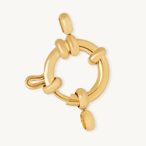 Spring Ring Clasp 12.5mm Round 24K Gold Plated Stainless Steel - Gleam Craft Findings