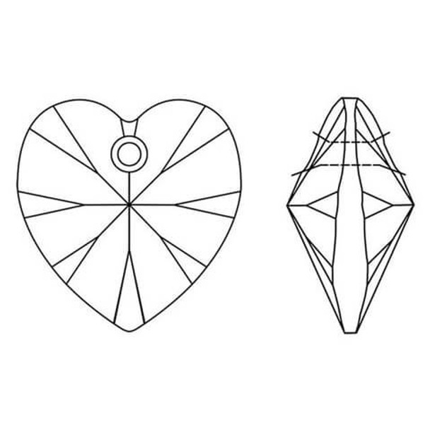 ELITE Eureka Crystal Heart Pendant  CRYSTAL HELIOTROPE 6228