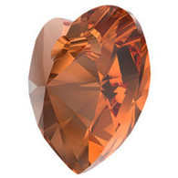 Swarovski Crystal Heart Pendant 10mm SMOKED AMBER 6228