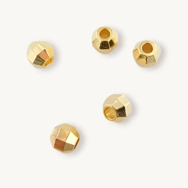 Faceted Metal Bead 3mm 18K Gold Plated