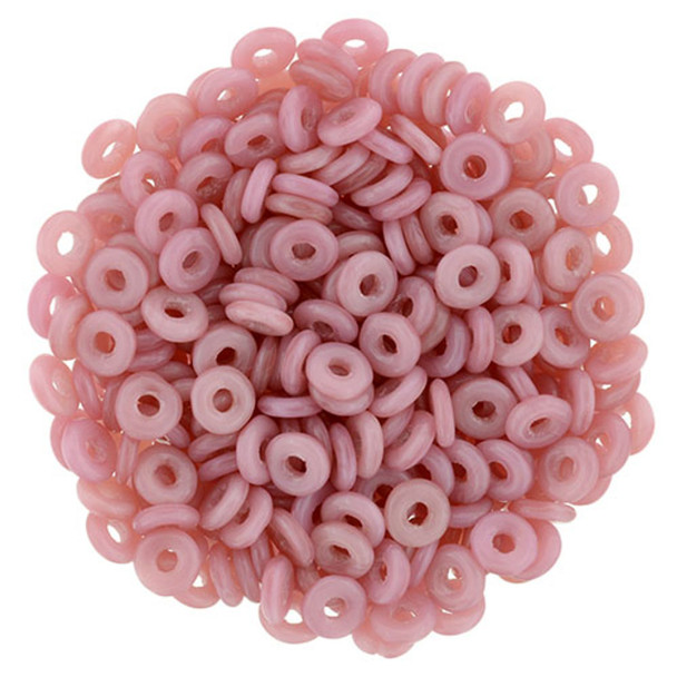 Czech Glass Ring Beads 1x4mm CORAL PINK