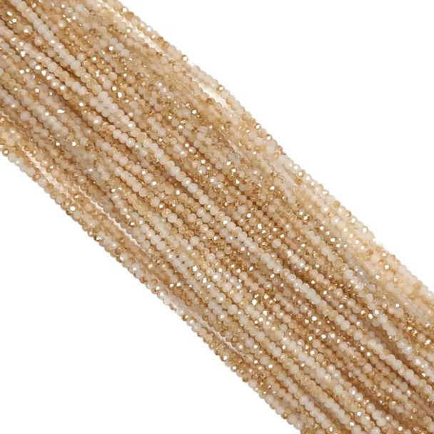 Chinese Crystal Rondelle Beads 3x2mm LIGHT BEIGE AB MIX