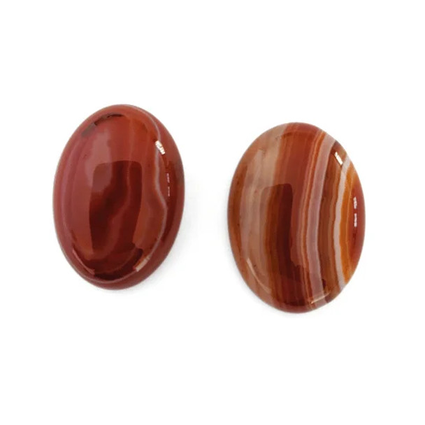 RED AGATE Gemstone Oval Cabochon 25x18mm Natural