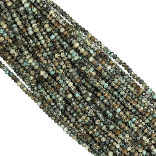 AFRICAN TURQUOISE 3x2mm High Grade Faceted Gemstone Beads