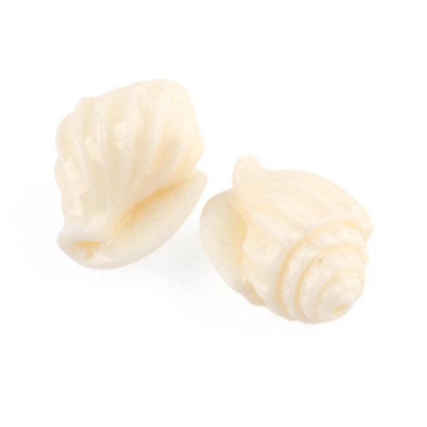 Beige Conch Shell Imitation Coral Beads 17.5mm