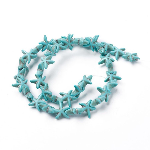 Strand Starfish 15mm Imitation Turquoise Beads