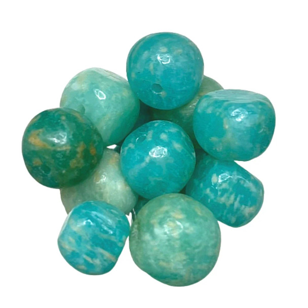 NATURAL AMAZONITE 8mm Cube Gemstone Beads