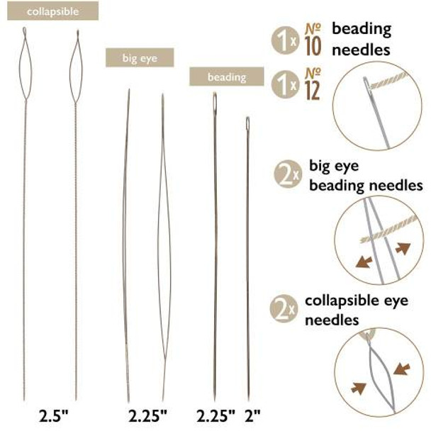 Big Eye & Collapsible & #10 & #12 - Beading Needles 3 Types ASSORTED