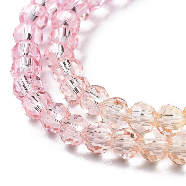Eureka BASICS Faceted Round PINK Glass Beads 4mm