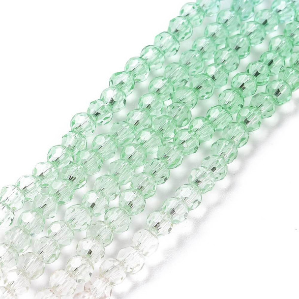 Eureka BASICS SEA GREEN Faceted Round Glass Beads 4mm