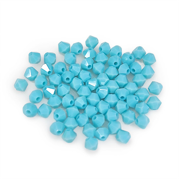 BLUE TURQUOISE Krakovski Crystal Bicone Beads 4mm