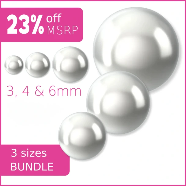 Crystal Moonlight Swarovski Crystal Three Sizes Pearls Bundle
