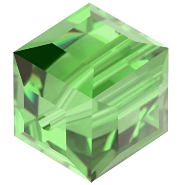 Swarovski Crystal Faceted Cube Bead 6mm PERIDOT 5601
