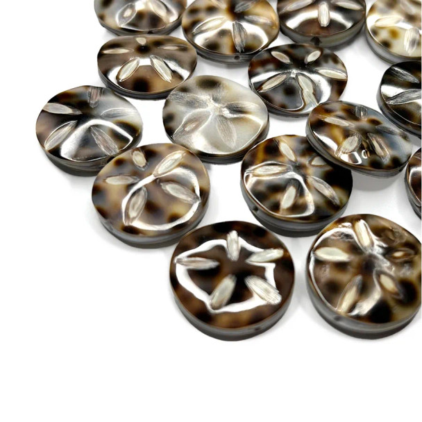 Natural Shell Beads Cowrie Hand Carved 20mm Flower Round Disc