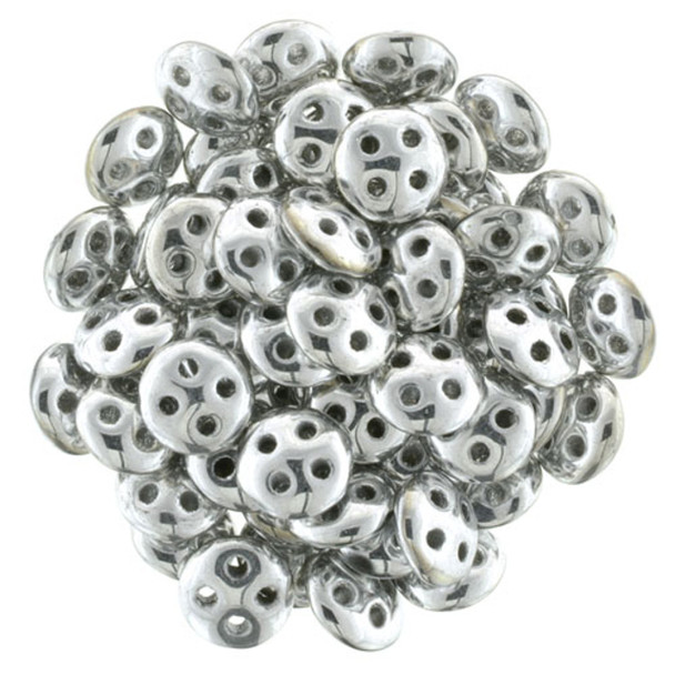 4-Hole QuadraLentil 6mm CzechMates SILVER