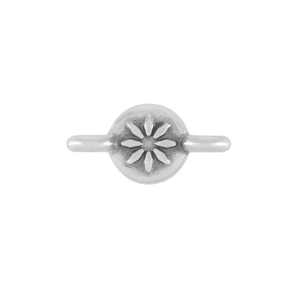 Link FLOWER CONNECTOR Round 6mm Antique Silver Plated