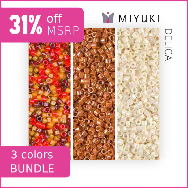 Pumpkin Spice Latte Miyuki Delica 11/0 Seed Beads Bundle 3 Pack