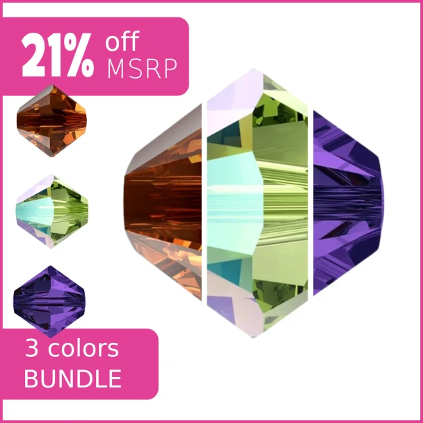 Halloween Spooky Swarovski Crystal 4mm Bicones Bundle 3 Pack