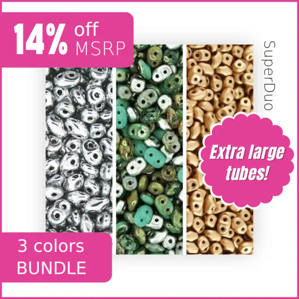 Desert Mirage SuperDuo Czech Glass Beads Bundle 3 Pack