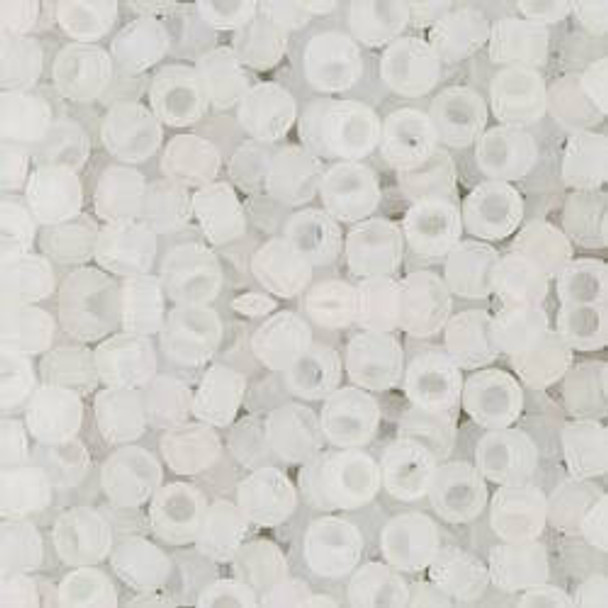 Toho ROUND 8/0 Seed Beads TRANSPARENT RAINBOW FROSTED CRYSTAL
