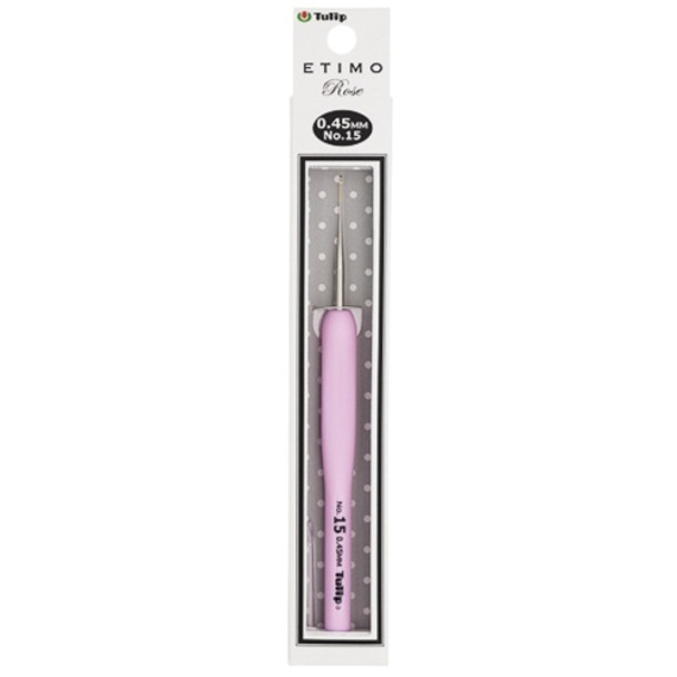 TULIP Etimo Rose Steel Crochet Hook w/Cushion Grip Size #15-0.45mm