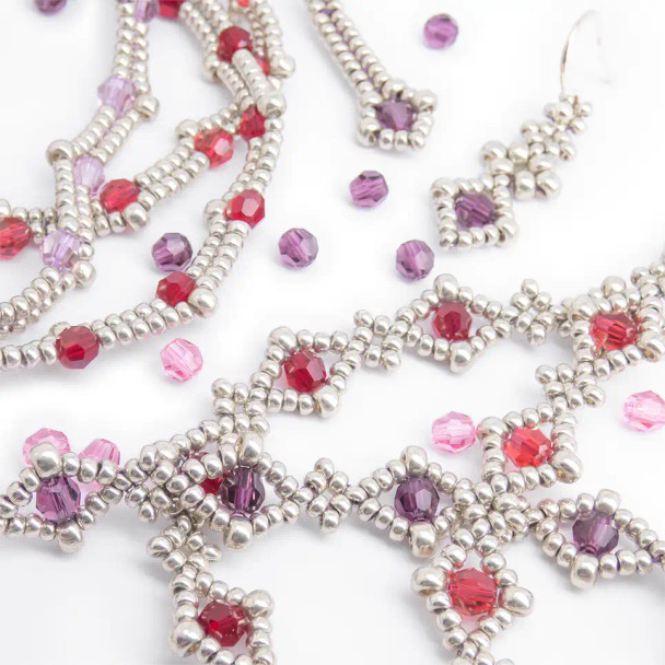 Birthstone Bracelet & Earrings Beading Kit Pattern