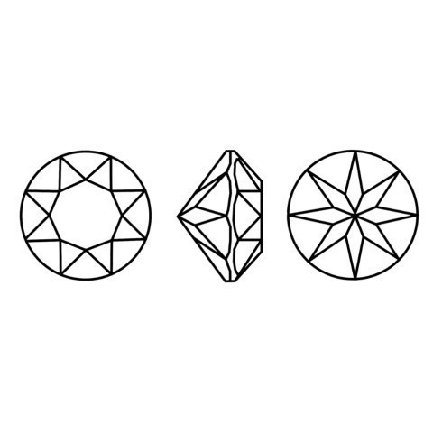 Krakovski Crystal Chaton 8mm WHITE OPAL 1088