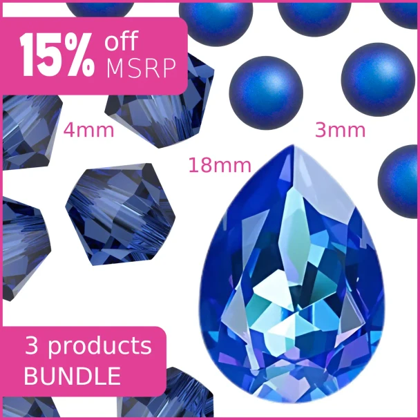 The Swarovski Wizard Bundle ROYAL BLUE - Stone, Pearls and Bicones