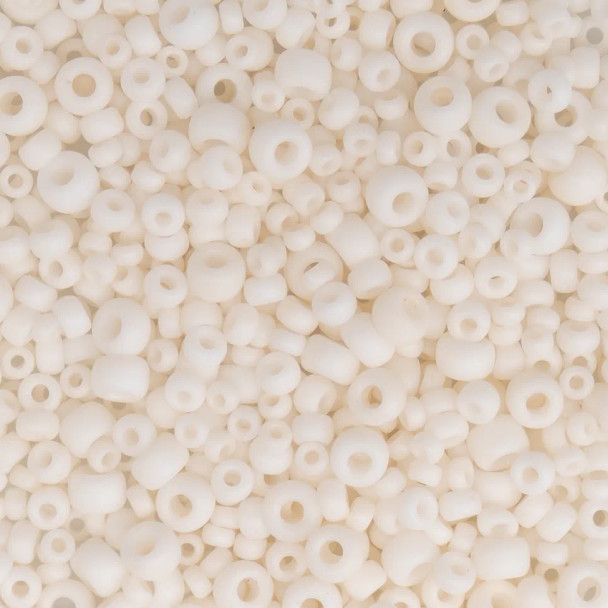 Miyuki ROUND Seed Beads SIZE MIX MATTE OPAQUE CREAM