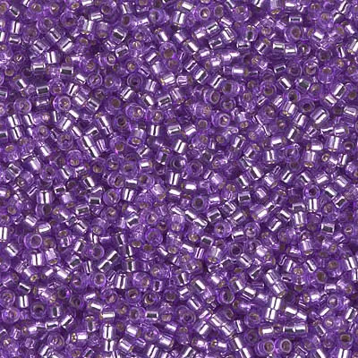 Miyuki DELICA 11/0 Seed Beads DYED SILVERLINED LILAC
