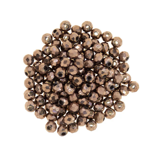 Chinese Crystal Rondelle Beads 3x2mm MOCHA METALLIC