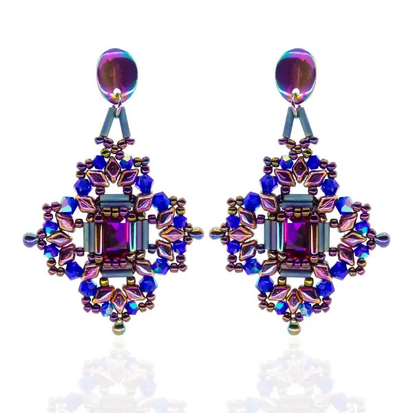 VIOLET BLUE Krakovski Crystal Step Cut Rectangle Stone 8x10mm