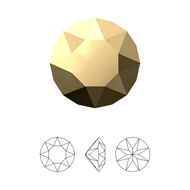 Swarovski Crystal Chaton Stone 8mm Crystal Aurum 1088