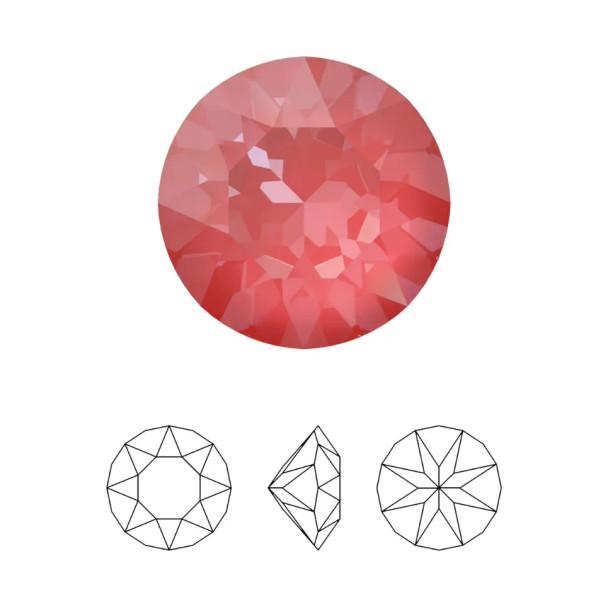 Swarovski Crystal Chaton Stone 8mm POPPY RED IGNITE 1088