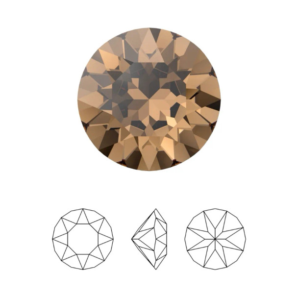 Swarovski Crystal Chaton Stone 8mm Reimagined LIGHT SMOKED TOPAZ 1088