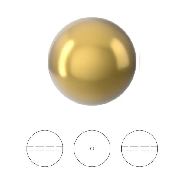 ELITE Eureka Crystal Pearls 4mm Round ROYAL GOLD 5810 (Pack of 50)