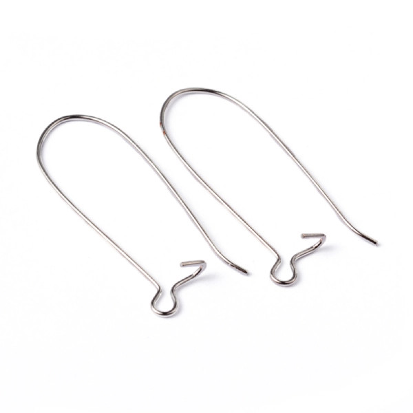 Platinum Plated KIDNEY EARRING HOOPS 33mm