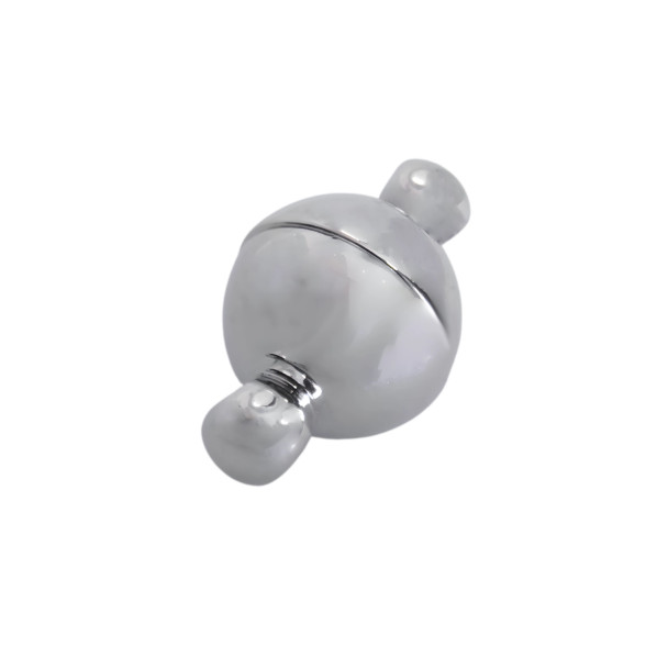 MAGNETIC ROUND Clasp 6mm White Gold Plated