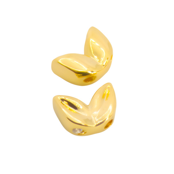 LEAF SHAPE BEAD 7mm 18K Gold Plated
