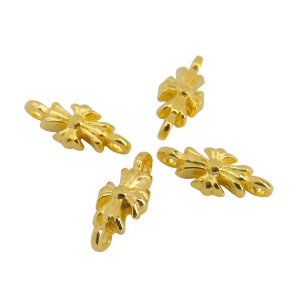 Link ORNATE CROSS CONNECTOR Round 6x8mm 24K Gold Plated