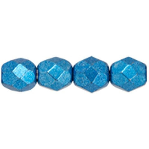 Firepolish 6mm Czech Beads SATURATED METALLIC NEBULAS BLUE