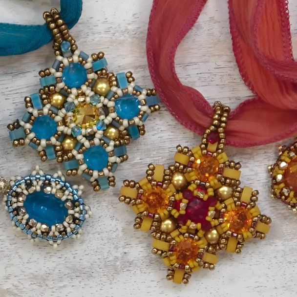 Fire & Ice Pendant Tutorial by Bronzepony Beaded Jewelry