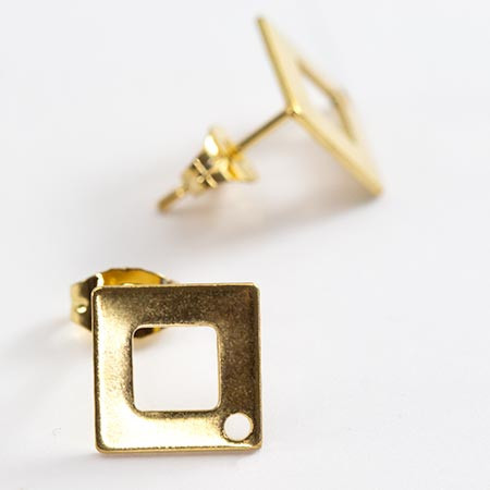 14mm Gold Plated DIAMOND EARRING POSTS
