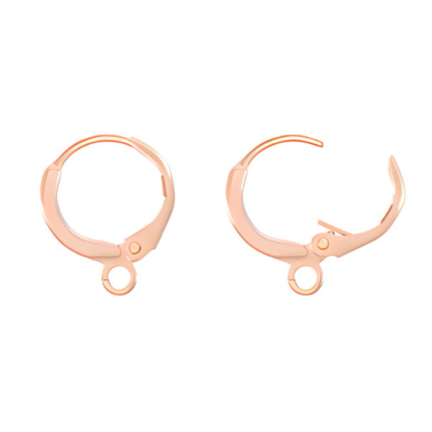 Ear Wire LEVERBACK w/Loop 11.5mm Rose Gold Plated