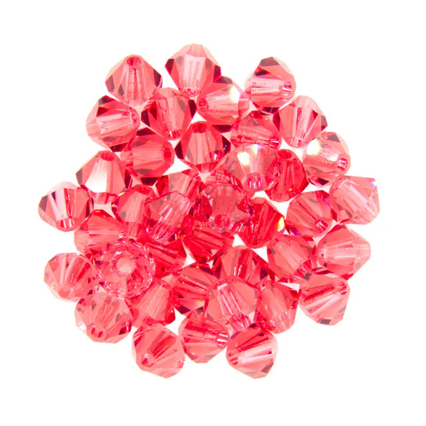 Preciosa Crystal Bicone Beads 4mm INDIAN PINK