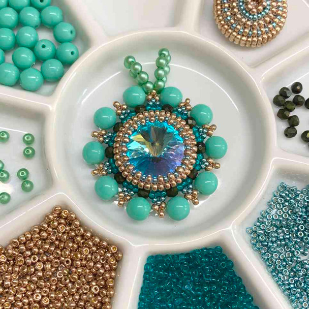 Daybreak 18mm Rivoli Pendant Tutorial by Gina of Orchid and Opal