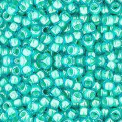 Toho ROUND 8/0 Seed Beads AQUA LIGHT JONQUIL LINED