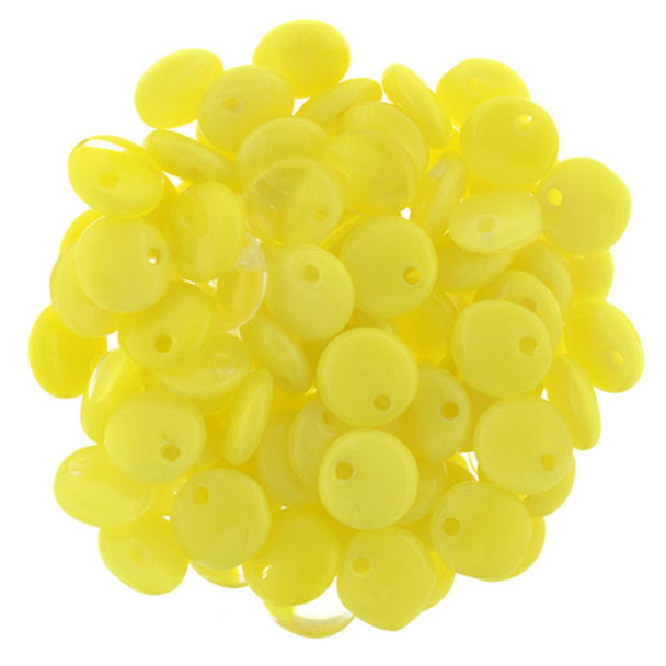 Czech Glass Lentil Beads CRYSTAL LEMON 6mm