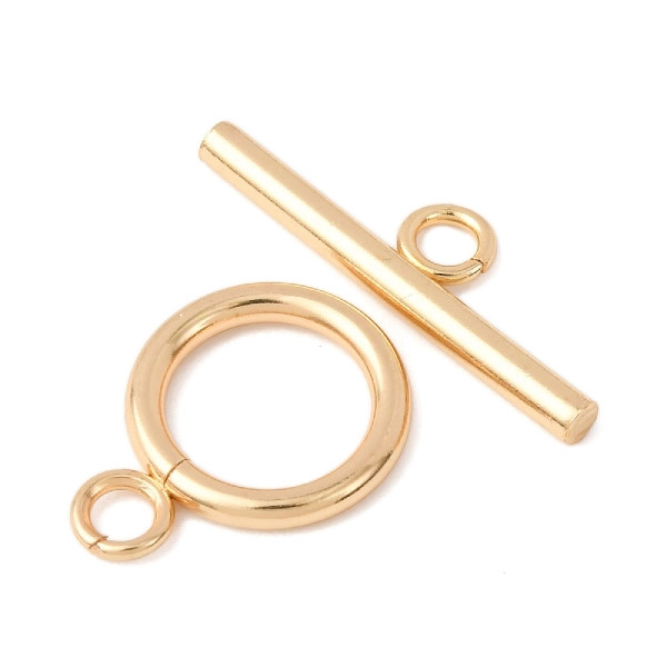 TOGGLE CLASP-Round 19x14mm-24K Gold Plated Stainless Steel