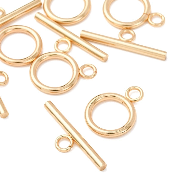 TOGGLE CLASP 24K Gold Plated-Round 19x14mm